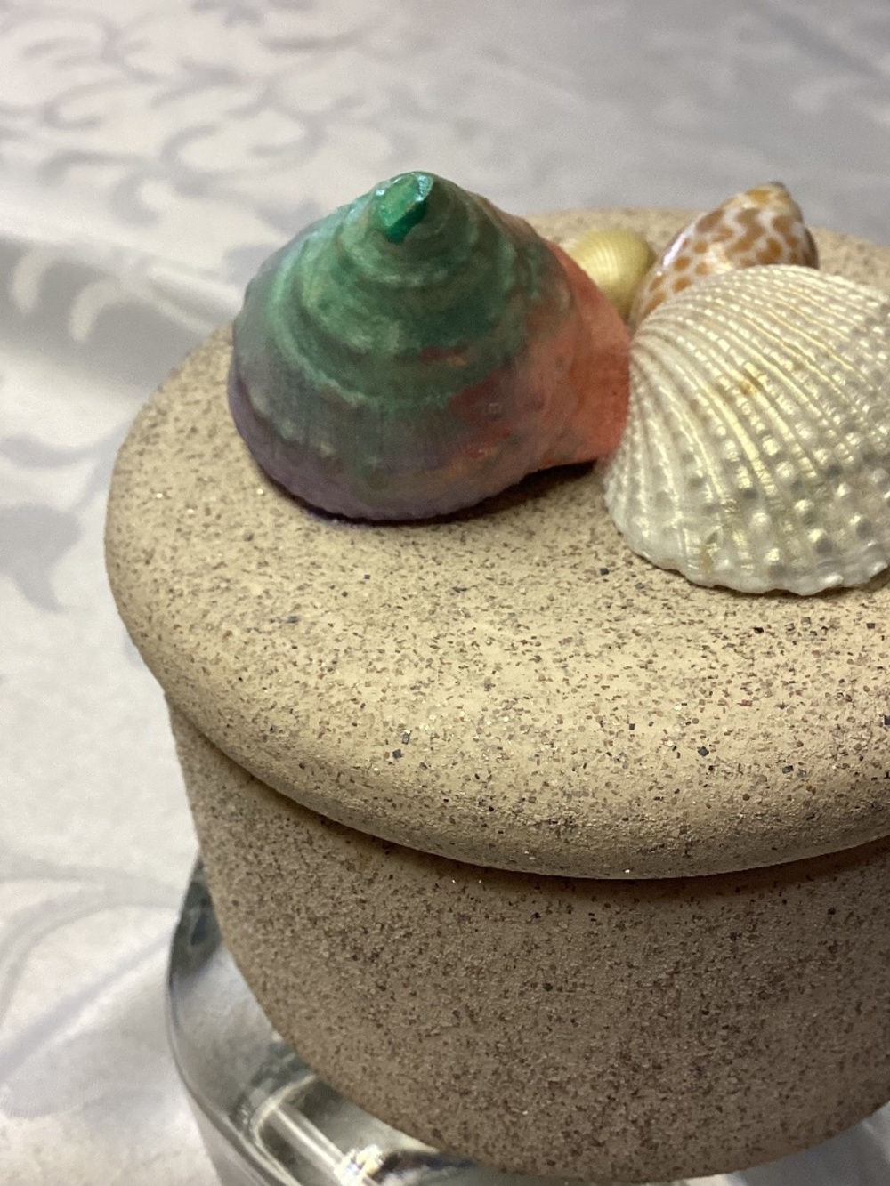SEA SHELL EXQUISITE TRINKET BOX. MUST SEE INSIDE
